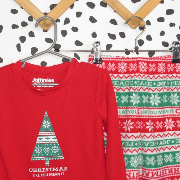 Jammies For Your Families Red Festive Fair Isle Toddler Holiday Pajamas - Picture 2 of 6